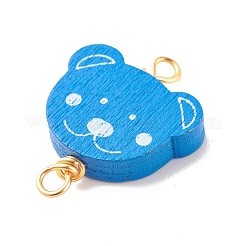 Spray Painted Wood Connector Charms&nbsp;PALLOY-JF01427-09