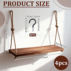 4Pcs Rectangle Wooden Hanging Stands for Plants&nbsp;ODIS-WA0001-15