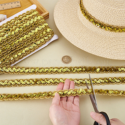 Sparkle Wave Pattern Metallic Polyester Lace Ribbon&nbsp;OCOR-WH0047-73A-05