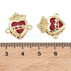 Brass Pave Clear Cubic Zirconia Connector Pendants&nbsp;KK-F933-09C-G