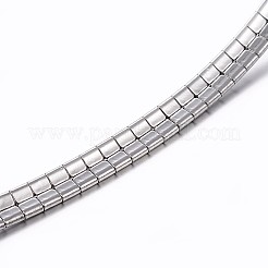 変色しない304ステンレススチールチェーンネックレス  カニカン付き  ステンレス鋼色  17.7インチ（45cm）  4x1.2mm&nbsp;NJEW-I205-02P-4MM