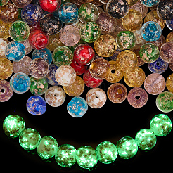 150Pcs 10 Colors Luminous Handmade Gold Sand Lampwork Beads&nbsp;FOIL-PA0001-04