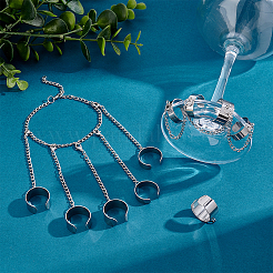 10Pcs 2 Size Stainless Steel Open Cuff Finger Ring Components&nbsp;STAS-UN0038-76