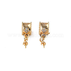 Brass Micro Pave Cubic Zirconia Tube Bails&nbsp;KK-N233-365