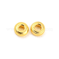真鍮フラットラウンドスペーサービーズ  ゴールドカラー  3x1.5mm  穴：1mm&nbsp;KK-M085-19G-NR