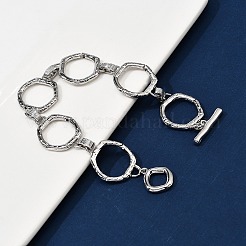Brass Hexagon Link Chain Bracelets for Women Men&nbsp;BJEW-G740-05P