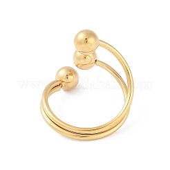 Ion Plating(IP) 304 Stainless Steel Round Open Cuff Rings&nbsp;RJEW-S418-05G
