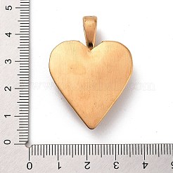 レトロな304ステンレススチールペンダント  ハートチャーム  アンティーク黄金  41.5x29.5x8.5mm  穴：9x5mm&nbsp;STAS-Z095-06AG