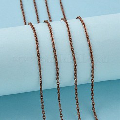 アイアン製アズキチェーン  溶接されていない  スプールで  フラットオーバル  カドミウムフリー＆ニッケルフリー＆鉛フリー  赤銅鉱  3x2.2x0.6mm  約328.08フィート（100m）/ロール&nbsp;CH-0.6PYSZ-R