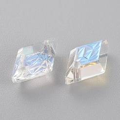 Embossed Glass Rhinestone Pendants&nbsp;GLAA-J101-04A-001SI