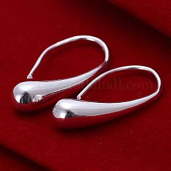 シルバーカラーメッキ真鍮ダングルピアス  29x13mm&nbsp;EJEW-BB11917
