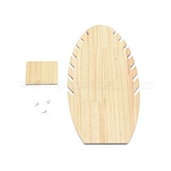 木製ネックレスdisplsys  オーバル  ナバホホワイト  33x18cm&nbsp;NDIS-WH0003-01