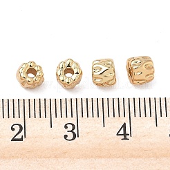 シェグレイスの真鍮ビーズ  カドミウムフリー＆ニッケルフリー＆鉛フリー  テクスチャードカラム  18KGP本金メッキ  5.5x5x5mm  穴：1.8mm&nbsp;XGRQ19755-312G