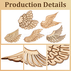 25 Pairs 5 Styles Unfinished Wooden Wing Cutouts&nbsp;WOOD-GF0010-37