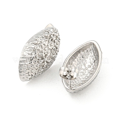 変色しない馬の目 304 ステンレススチール製イヤリング  女性用スタッドピアス  ステンレス鋼色  24x14mm&nbsp;EJEW-L290-009P