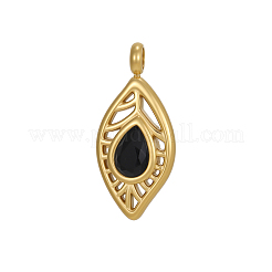 304 Stainless Steel Pave Cubic Zirconia Pendants&nbsp;CU-OY001-37G