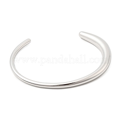 女性用304ステンレススチールカフバングル  ステンレス鋼色  内径：2.42x1.99インチ（6.15x5.05cm）&nbsp;BJEW-G776-01P