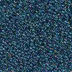 TOHOラウンドシードビーズ  日本製シードビーズ  （540)内側カラーabクリスタル/グリーンブルー裏地  11/0  2.2mm  穴：0.8mm  約1110PCS /ボトル  10 G /ボトル&nbsp;SEED-JPTR11-0540