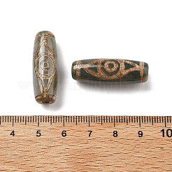 チベット風ジービーズ  天然石瑪瑙ビーズ  染め＆加熱  オーバル  片目  2mm  穴：28.5~32x10~12.5mm&nbsp;TDZI-E004-01