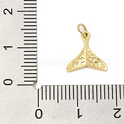 304ステンレススチールチャーム  フィッシュテイル チャーム  ゴールドカラー  11x10.5x1.5mm  穴：3mm&nbsp;STAS-U023-15G