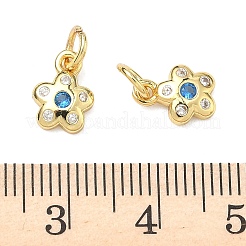 Brass Micro Pave Cubic Zirconia Pendants&nbsp;KK-P348-05G