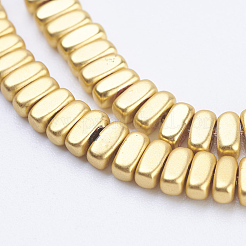 Electroplate Non-magnetic Synthetic Hematite Beads Strands&nbsp;G-J382-2x4x2mm-B03-F