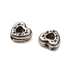 CCBプラスチックビーズ  ハート  アンティークシルバー  7.5x8x3mm  穴：1.3mm&nbsp;FIND-Z063-40AS