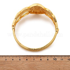 女性用真鍮バングル  ラックめっき  ゴールドカラー  1-3/8インチ（3.5cm）  内径：2-3/8インチ（6cm）x2-1/2インチ（6.2cm）&nbsp;BJEW-D313-05G