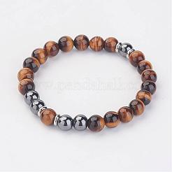 Non-Magnetic Synthetic Hematite Beaded Stretch Bracelets&nbsp;BJEW-JB02900