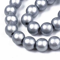 Spray Painted Natural Wood Beads Strands&nbsp;WOOD-S053-59B