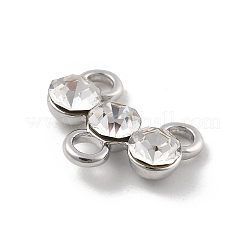 Brass Micro Pave Clear Cubic Zirconia Chandelier Components Link&nbsp;KK-D283-11P