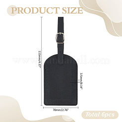 6Pcs PU Leather Luggage Tag&nbsp;AJEW-ME0002-09B