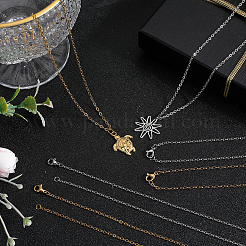 10Pcs 2 Colors 304 Stainless Steel Cable Chain Necklace&nbsp;NJEW-SC0001-25