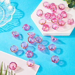 30Pcs UV Plating Acrylic Bead Caps&nbsp;PACR-TA0001-20A
