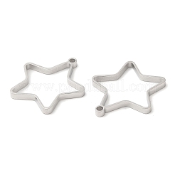 変色しない304ステンレススチールオープンバックベゼルスターペンダント  UVレジンDIY用  エポキシ樹脂  プレスジュエリー  ステンレス鋼色  32x30x3mm  穴：2.2mm  内径：23x28mm&nbsp;LS-STAS-Z040-01P