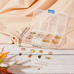 DIYフルーツダングルピアス作成キット  ピーチ & レモン & パイナップル & オレンジ & グレープ合金エナメル チャーム & リンク コネクターを含む  真鍮のピアスフック  ガラスパールビーズ  ミックスカラー  128個/箱&nbsp;DIY-SC0018-99