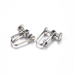 変色しにくい304ステンレススチールのクリップ式イヤリング金具  ステンレス鋼色  15x12.5x5mm&nbsp;STAS-H467-04P