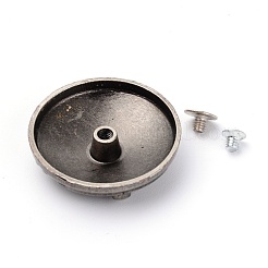 合金＆鉄クラフトソリッドスクリューリベット  DIYレザークラフト爪  クロスとフラットラウンド  アンティークシルバー  30x8mm  穴：2.5mm  ネジ:5x3mmと7x3.5mm&nbsp;PALLOY-WH0084-06EB