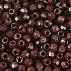 ベーキングペイント パールガラス シードビーズ  丸い穴  双円錐形  ココナッツブラウン  3.5~4x4~4.5mm  穴：1~1.2mm  約5625個/450g&nbsp;SEED-T007-21A-10