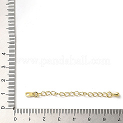 ラックメッキ真鍮カーブチェーンエクステンダー  ティアドロップドロップ付きエンドチェーン  18KGP本金メッキ  67mm&nbsp;KK-Q807-11G