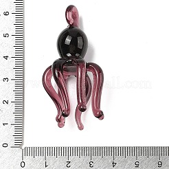 手作りランプワークペンダント  タコチャーム  ココナッツブラウン  49x26x26.5mm  穴：3mm&nbsp;LAMP-R001-05C