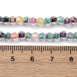 ガラスビーズ連売り  コーン  多面カット  ミックスカラー  4.5x3.5~4mm  穴：1.2mm  約108~116個/連  15.39''~15.67''（39.1~39.8センチメートル）&nbsp;X-LAMP-R020-01D