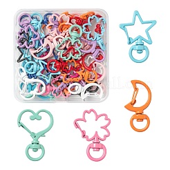40Pcs 4 Style Spray Painted Alloy Swivel Snap Hooks Clasps&nbsp;FIND-LS0001-52