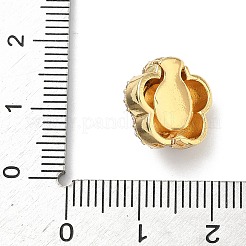 真鍮製マイクロパヴェクリアキュービックジルコニアマグネットクラスプ  18KGP本金メッキ  花  12.5x13x7mm&nbsp;KK-Z139-01G-02