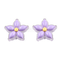 透明レジンエナメルカボション  花  ライラック  23x23.5x5.5mm&nbsp;CRES-N018-053A