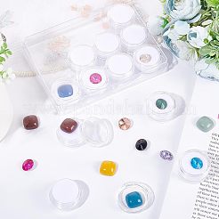 プラスチック包装陳列ボックス  フォームマットと長方形の外部パッキングボックス付き  裸の石と裸のダイヤモンド用  コラム  ホワイト  3x1.5cm  12個/セット&nbsp;CON-WH0080-87A