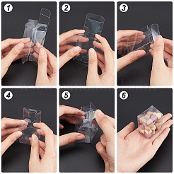透明なプラスチックのギフト用の箱  長方形  透明  4x3x5cm&nbsp;CON-WH0086-045
