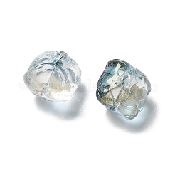 ベーキングペイント透明ガラスビーズ  グラデーションカラー  ライオン  スチールブルー  11.5x11x9.5mm  穴：1.2mm&nbsp;GLAA-C035-01A