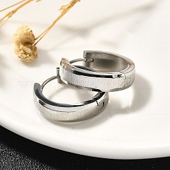 女性用304ステンレスフープピアス  316サージカルステンレススチール製耳ピン付き  リング  ステンレス鋼色  20x5mm&nbsp;EJEW-C096-44P