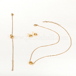 Stainless Steel Double Interlocking Ring Jewelry Set&nbsp;JG9167-2
